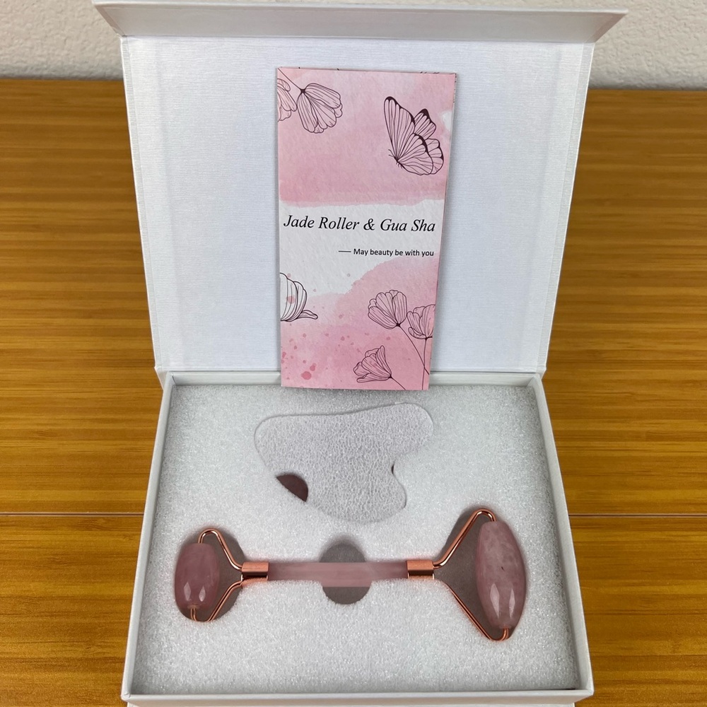 Jade Roller & Gua Sha, Face Roller Redness Reducing Skin Care Tools Self Care